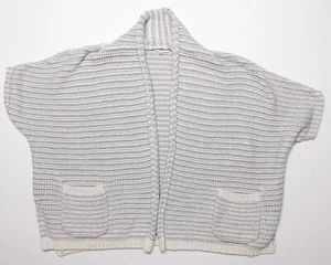 MADEWELL Curl Up Knit Cardigan Sweater White Gray C5796 Women's XS Extra Small - Picture 1 of 8