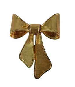 Vintage 1980 Avon Fiocco Spilla Sciarpa Clip Combo Tono Oro - Foto 1 di 6