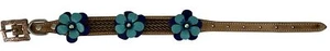 Cuello de cuero para perro Showman Couture con acento floral azul 3D - Imagen 1 de 1