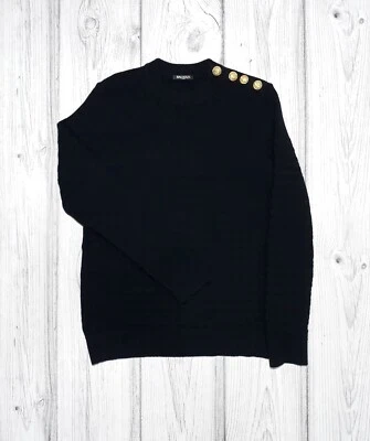 BALMAIN gold button wool sweater size M - Image 1 of 4