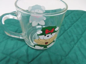 Marshall Fields Holiday Clear Christmas Bear Glass Coffee Mug 2003 VTG - Picture 1 of 3