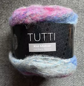 Lana Grossa Hilo TUTTI Niño Mohair Bebé Alpaca 100g Color 007 Rosa, Azul, Gris - Imagen 1 de 7