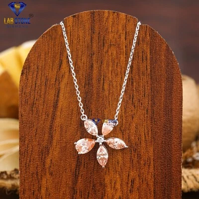 1.36 TDW Round, F.P. Marquise & Pear Cut Diamond White Gold Pendant VS Clarity - Image 1 of 4