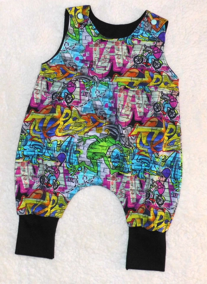 Latzhose ♥  Overall ♥ Spieler ♥ Frosch und Biker Gr. 74 / 80  ♥  handmade - Bild 1 von 1