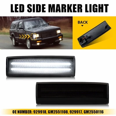 Luces marcadoras laterales delanteras LED blancas con lente ahumada para Chevrolet S10 GMC Jimmy S15 Foto 1 de 4