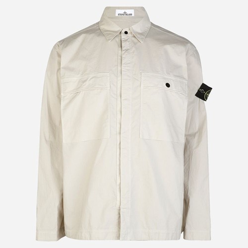 Giacca sopracamicia Stone Island due tasche cotone sabbia 1200015 S0003 V0095