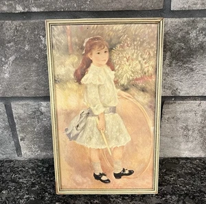 Stampa a colori vintage anni 70 incorniciata Pierre-Auguste Renoir La ragazza con il cerchio - Foto 1 di 5