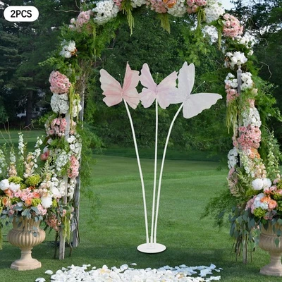 Decoración de mariposa artificial 2 piezas con base de pie decoración de boda realista Foto 1 de 4
