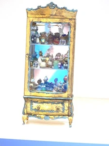 miniature perfume cabinet filled w/handcrafted perfume bottles - Picture 1 of 2