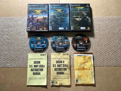 SOCOM U.S. Navy SEALs + SOCOM II + SOCOM 3 (PS2) - COMPLETE *TESTED - Image 1 of 4