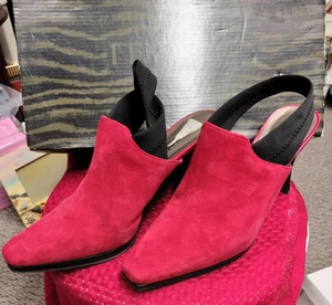 Scarpa Mule Scamosciato Rosso Moda - Foto 1 di 9