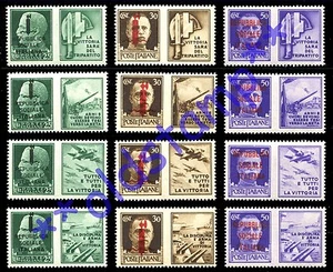 R.S.I. 1944 War Propaganda 12V. Complete Luxury ** Italy Social Republic - Picture 1 of 1