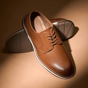 Men's Casual Dress Oxfords Lace-up Shoes Business Formal Derby Sneakers - Picture 1 of 15