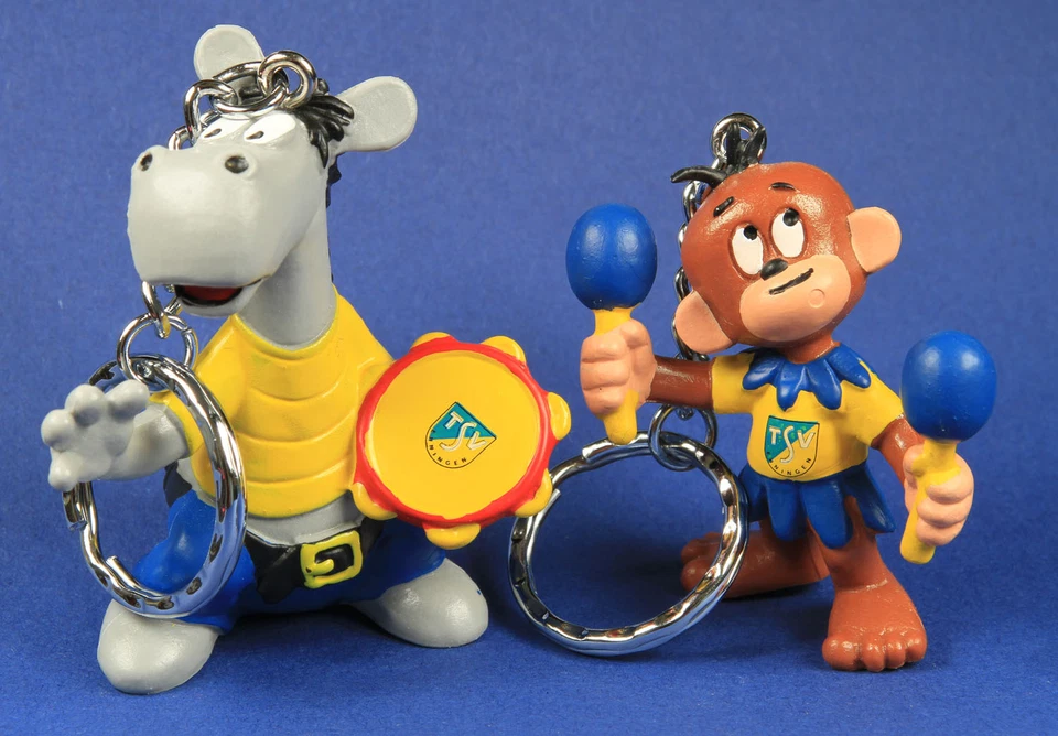 Äffle und Pferdle 2 x Figuren TSV Ehningen Werbefiguren Bully Schlüsselanhänger - Bild 1 von 1