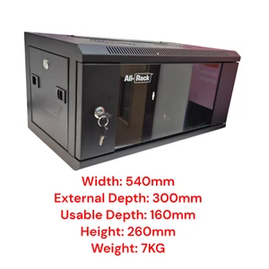 Gabinete de datos de montaje en pared para todo rack 4U 540 mm x 300 mm negro redes de TI - Imagen 1 de 9