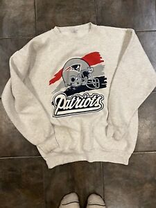 80s Champion Reverse Weave New England Patriots Size Large Made in USA Grey