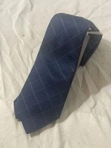 $69 Calvin Klein Men's Plaids Neck Tie Blue Formal ONE SIZE - Picture 1 of 6
