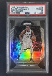 Giannis Antetokounmpo PSA 10 Gem Mint 2017 Panini Prizm Silver Holo #182 Bucks - Picture 1 of 2