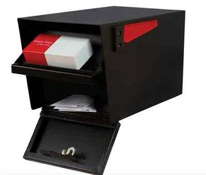 Extra-Large 11" x 21" Secure-Lock Mailbox Black Metal Mail Box Post-Mount 3-Keys - Picture 1 of 8