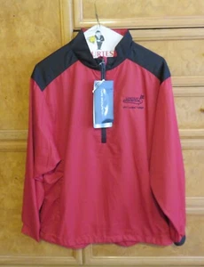 Women's Sun Mountain headwind pullover golf 1/4 zip red/black size L new NWT - Picture 1 of 7