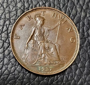 1927 Great Britain Farthing Coin - Picture 1 of 2