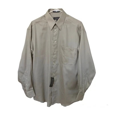 Camisa Crazy Horse A Claiborne Company Manga Larga Abotonada Grande Beige Satén Foto 1 de 4