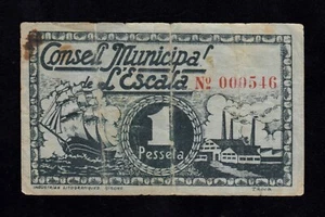 F.C. ESCALA (GERONA) , 1 PESETA , B/C+ . - Bild 1 von 2