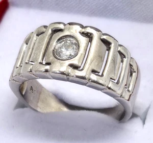 STAND OUT PLATINUM 0.30Ct GENUINE DIAMOND MENS WEDDING / DRESS RING SIZE U PT900 - Picture 1 of 9