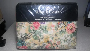 NEW RARE Vintage Ralph Lauren "BRITTANY MULTI" Floral King Flat Sheet - Picture 1 of 3