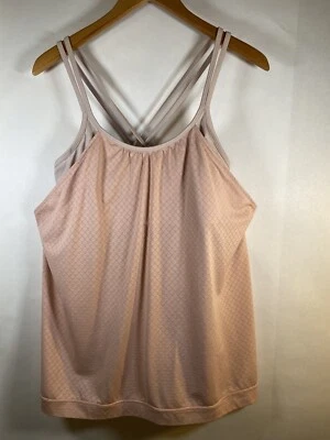 Camiseta sin mangas ATHLETA talla XL rosa/rosa polvoriento elástica entrecruzada con sujetador incorporado Foto 1 de 4