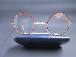 ANTIQUE BAUSCH & LOMB GOLD FILLED WINDSOR SADDLE BRIDGE GLASSES LENNON FRAMES - Picture 1 of 13