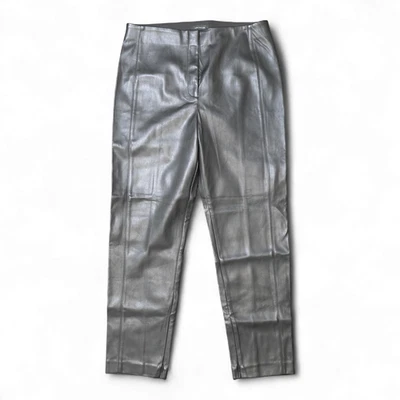 Pantalones Ann Taylor de imitación de cuero negros talla 14 nuevos con etiquetas cintura elástica de tiro alto recto Foto 1 de 4