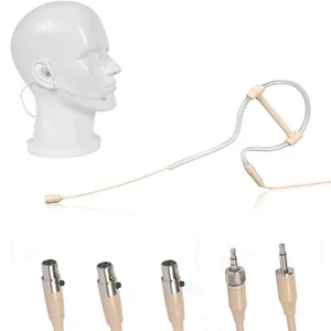 Beige Single Earhook Mic Headworn Microphone for Vocal Sound Applications - Picture 1 of 32