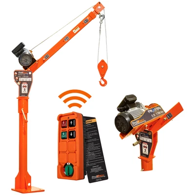 Кран Davit 1000 фунтов поворотный 360 с беспроводной электрической лебедкой 110 В - Изображение 1 из 4