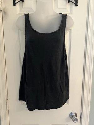 yves saint laurent rive gauche vintage authentic solid black tank top 42 large - Image 1 of 3