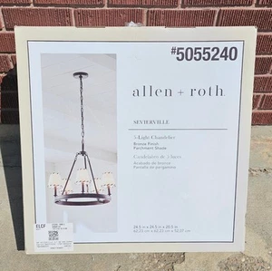 NEW Allen + Roth Sevierville 5-Light Bronze Rustic Dry rated Chandelier #5055240 - Picture 1 of 3