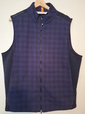 Chaleco de franela Peter Millar Crown Sport talla grande púrpura negro a cuadros fusible Elite Foto 1 de 4