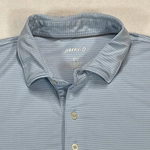 polo johnnie-O uomo XL blu micro righe performance golf elasticizzata traspirante - Foto 1 di 12