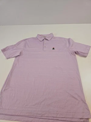 Camisa Polo Burning Tree Golf Club Peter Millar Golf Rayas Rosa Para Hombre Grande Foto 1 de 4