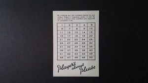 J.PLAYER ADVERTISING J. PLAYERS, WANTS-LIST CARD. UN-USED. 1. ODD CARD. - Picture 1 of 2