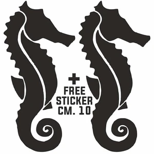 adesivo prespaziato prespaziato cavalluccio marino +1 FREE STICKER cm.10 - Imagen 1 de 1