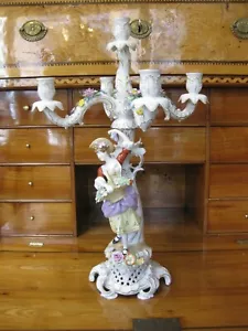 PMP Plaue Schierholz Leuchter Plaue Porzellan Figur bunt Kerzenleuchter 57 cm - Bild 1 von 11