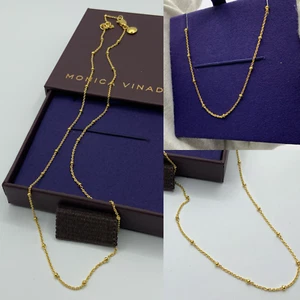 monica vinader Perlenkette Halskette 16-181 18k Gold Vermeil UVP 78£ - Bild 1 von 11