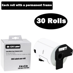 30 ROLLOS DK-1241 Etiqueta de Dirección de Envío 4"X6" Compatible Brother QL-1050N 1060N - Imagen 1 de 12