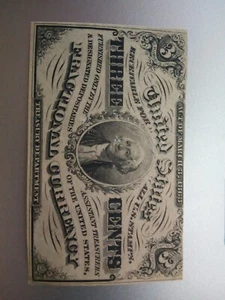 1863 FRACTIONAL CURRENCY 3 CENTS ABSOLUTELY UNCIRCULATED NO FOLDS - Picture 1 of 4