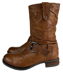 Women's Size 6 Josef Seibel Sanja 14 Brown Moto Biker Boots Zip Up (36 EU) - Picture 1 of 16