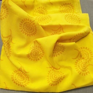 BLITZVERKAUF gelber leichter indischer Baumwollstoff mit Blockdruck 2 Jahre x 43 Zoll - Bild 1 von 5