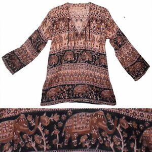 Indian Ethnic Top Blouse Cotton Tunic For Women Hippie Boho Shirt Retro Gypsy Gg