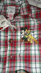 Size 4 Mickey Mouse & Pluto Plaid Disney Store Pajama's NWT - Picture 1 of 3