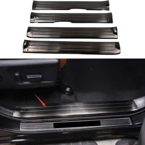 14-2018 For Toyota Tundra Black Threshold Bar Door Sill Protector Plate Titanium - Picture 1 of 6